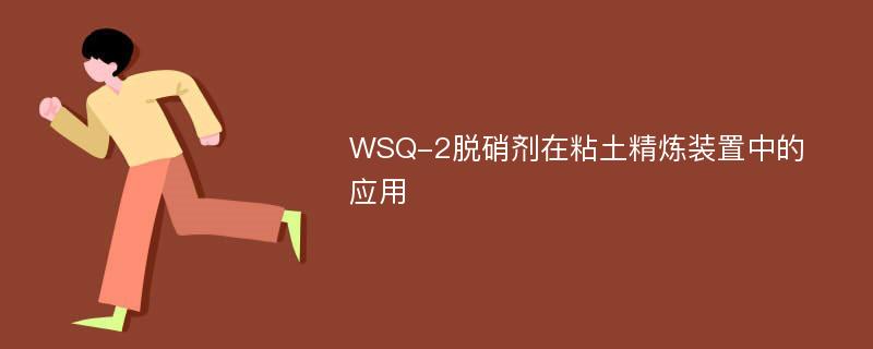 WSQ-2脱硝剂在粘土精炼装置中的应用